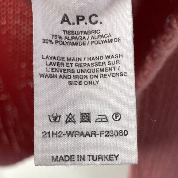 A.P.C. Sweater Women XS Elizabeth Fair Isle Pullover Pink Alpaca Blend - Picture 11 of 11